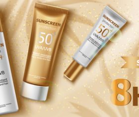 Sunscreen protection cosmetics vector
