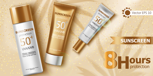 Sunscreen protection cosmetics vector