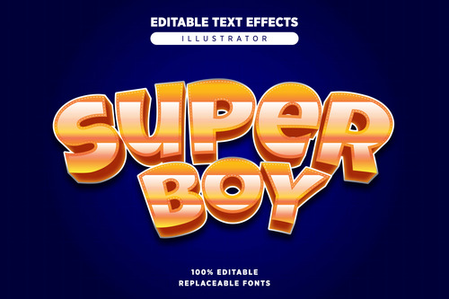 Super boy editable text effects vector