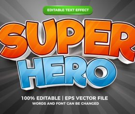 Super hero cartoon style 3d template vector