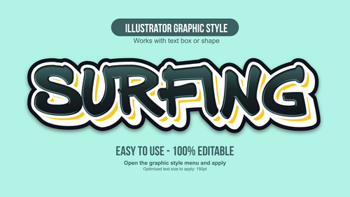 Surfing illustrator graphic style vector