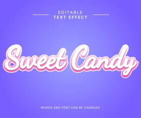 Sweet candy editable eps text effect vector