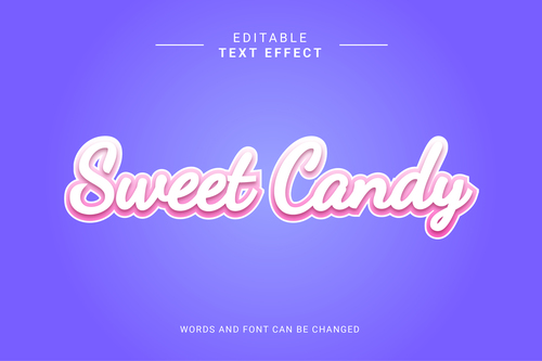 Sweet candy editable eps text effect vector