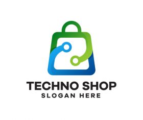 Techno shop gradient logo design vector