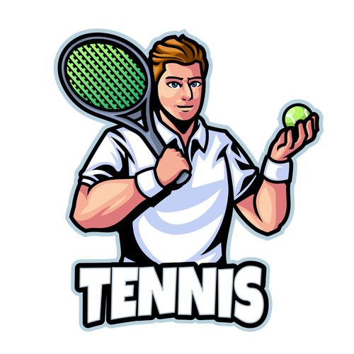 Tennis logo design template vector