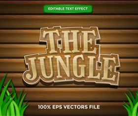 The jungle text effect vector