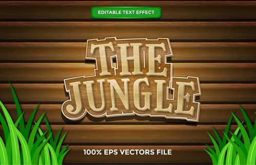 The jungle text effect vector