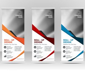 Three-color vertical business banners vector