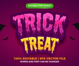 Trick or treat editable text effect template style vector