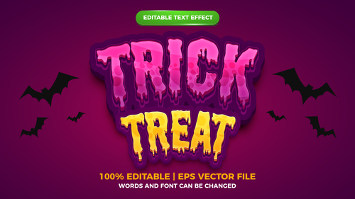 Trick or treat editable text effect template style vector