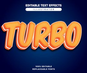 Turbo editable text effects vector