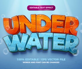 Under water cartoon cute style 3d template vector