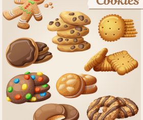 Various biscuits vector