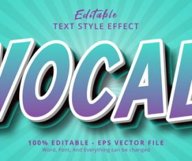Vocal editable text effect vector
