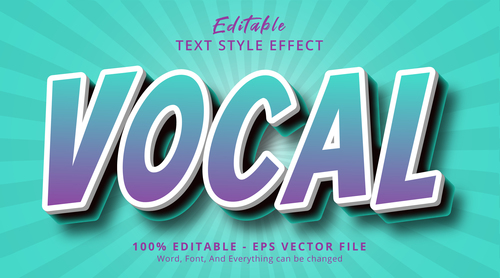 Vocal editable text effect vector