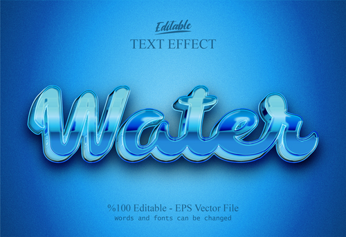 Water text effect vector