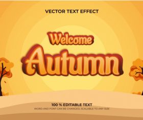 Welcome autumn vector text effect