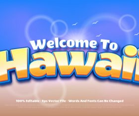 Welcome to hawaii editable style effect template vector