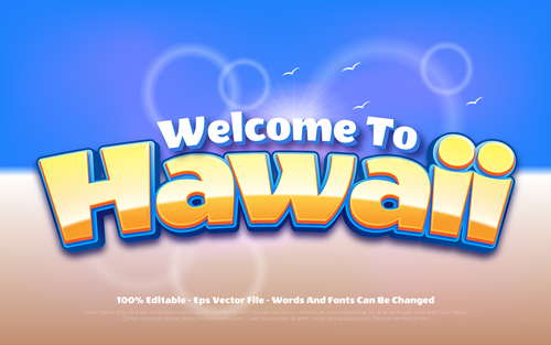 Welcome to hawaii editable style effect template vector