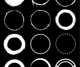 White and black circle element vector