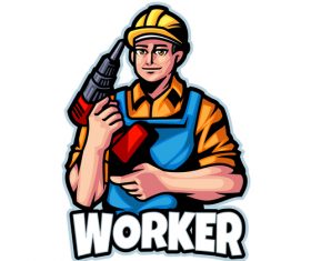 Worker logo design template vector