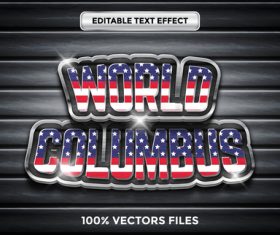 World columbus sale text effect vector