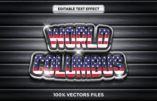 World columbus sale text effect vector