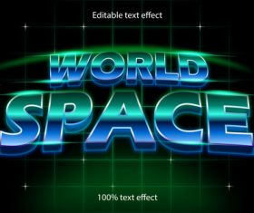 World space editable text effect retro style vector