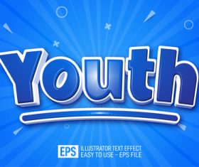 YOUTH editable style effect template vector