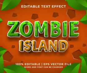 ZOMBIE ISLAND text effect vector