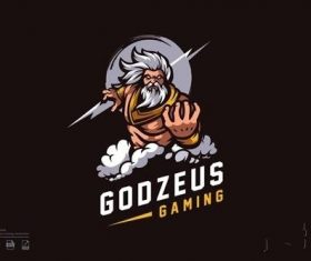 Zeus logo esport design template vector