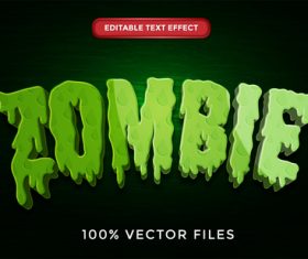 Zombie text effect vector