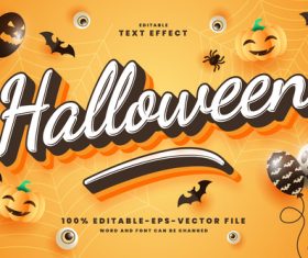 halloween vector text effect