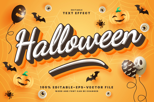 halloween vector text effect