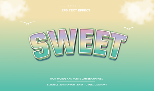 sweet vector text effect