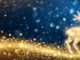 Abstract golden elk christmas card vector