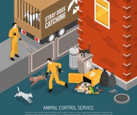 Animal control illustration vector