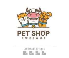 Awesome pet shop logo vector
