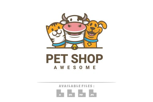 Awesome pet shop logo vector
