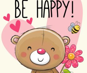 Be happy bear vector