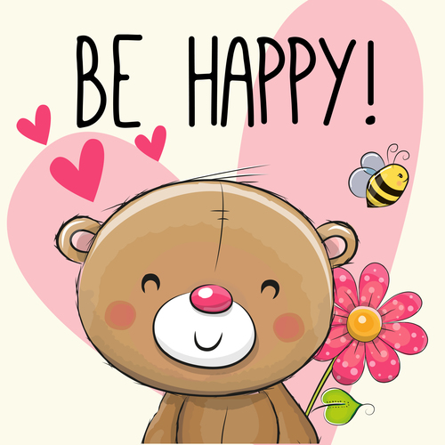Be happy bear vector