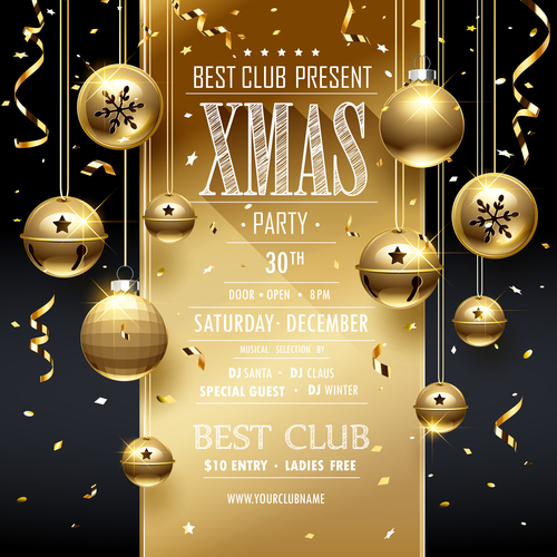 Best club present xmas party vector
