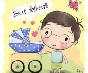 Best father cartoon illustration vector