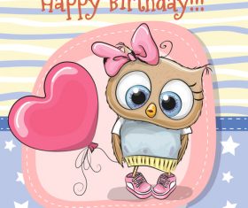 Birthday cartoon card vector