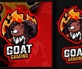 Black goat gaming mascot logo vector
