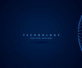 Blue sphere technology background vector