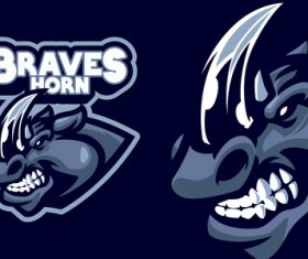 Braves horn sports logo vector