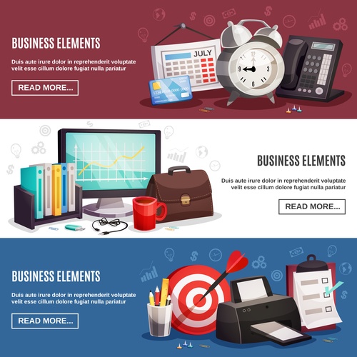 Business office horizontal banners vector