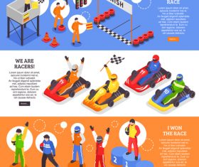 Carting horizontal banners vector