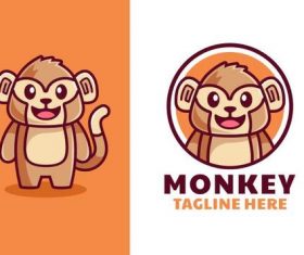 Cartoon monkey logo vector